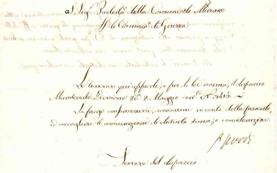 1810 – Commissario di guerra al Podestà di Murano