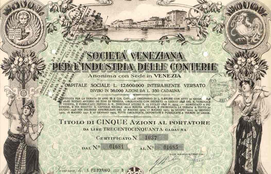 1933 – 5 Azioni Conterie