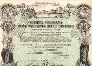 AZIONI 5 CONTERIE MURANO 1933